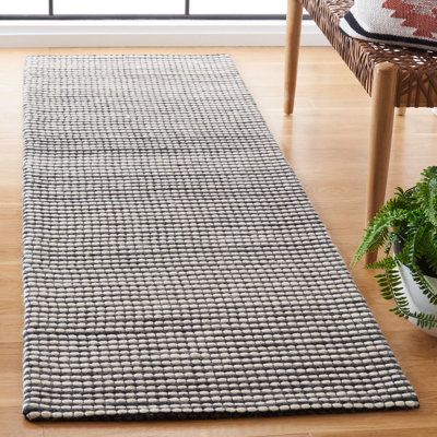 Tapis de couleur unie performance tissé à la main Shemena
