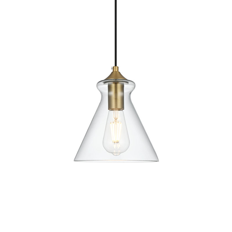 Luminaire suspendu conique à 1 lumière Inola, Doré