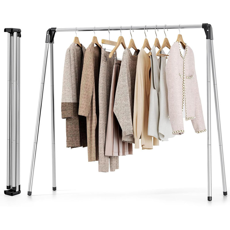 Séchoir à vêtements pliable, séchoir à linge en acier inoxydable, portatif