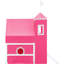 Lit mezzanine simple rose avec glissoire et tour