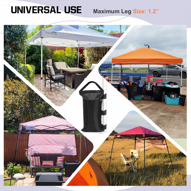 Eagle Peak Black Polyester Heavy-Duty Canopy Weight Bags