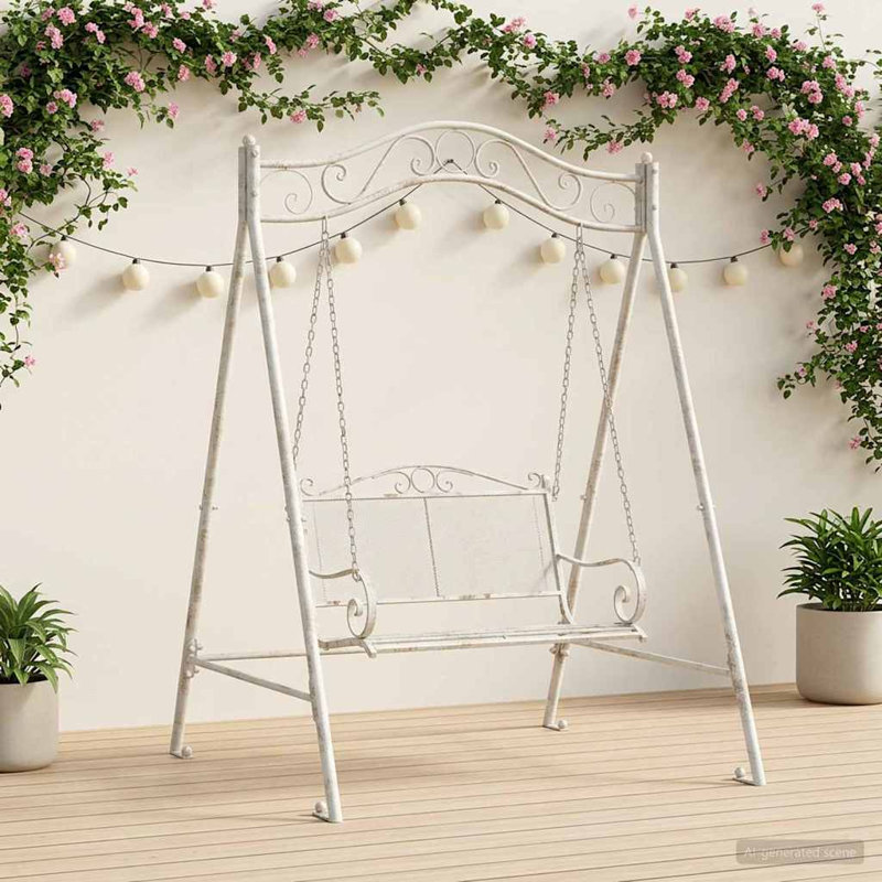 Porch Swing with Canopy, Antique White