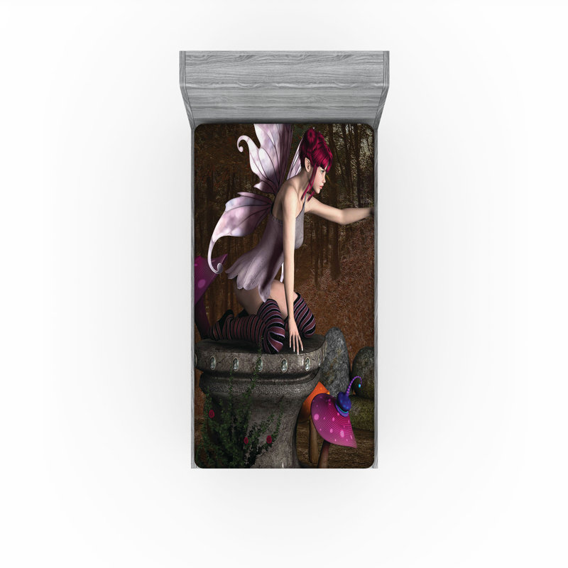 Multicolore Ambesonne Tale, Drap-housse de taille simple