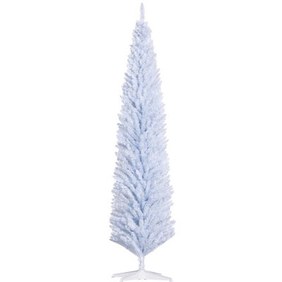 8ft Artificial Slim Pencil Style Christmas Tree with Realistic Branches