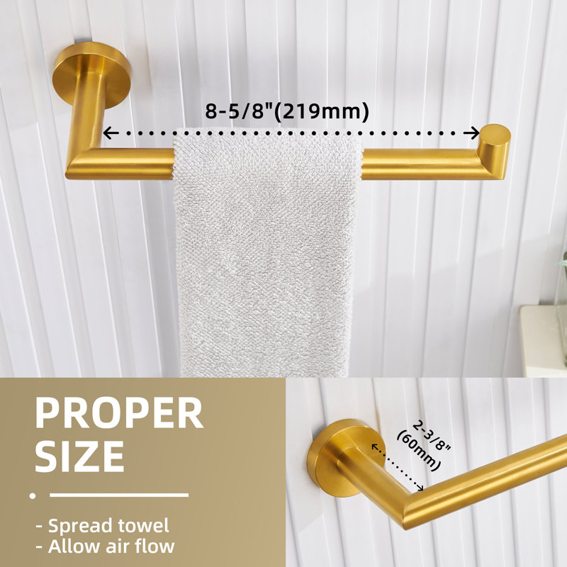 Porte-serviettes de salle de bain, Or brossé