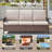 Coady All-Weather Rattan Outdoor Courtyard Wide Armrest Sofa With Ottomans-224422840-224422837