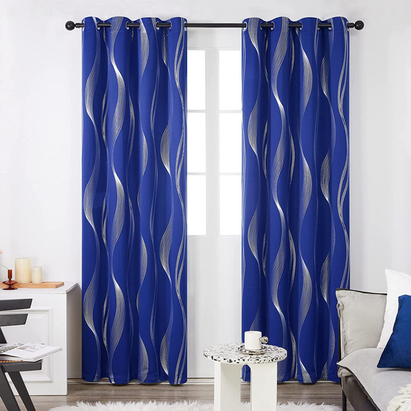 Spurgh Room Darkening Curtain Pair, 52" W x 84" L, Royal Blue