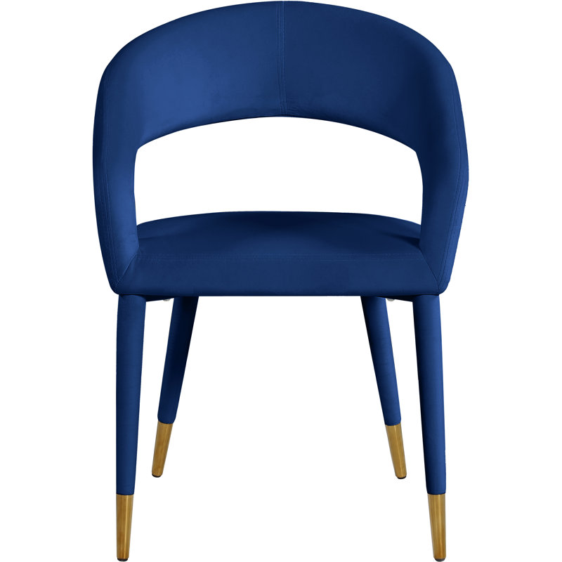 Chaise parsons rembourrée 31,5 po Yonkers, Velours bleu marine