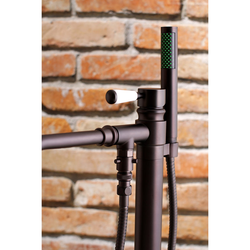 Kingston Brass Paris Single-Handle 1-Hole Freestanding Tub Faucet with Hand Shower, Oil Rubbed Bronze