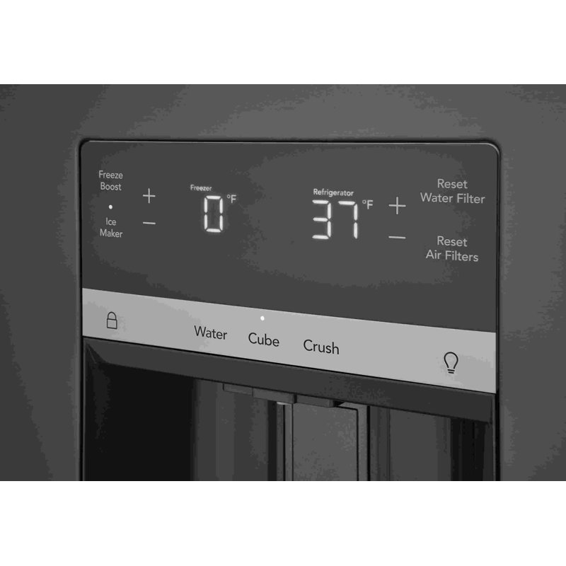 36" Black Stainless Steel French Door Refrigerator with Ice Maker