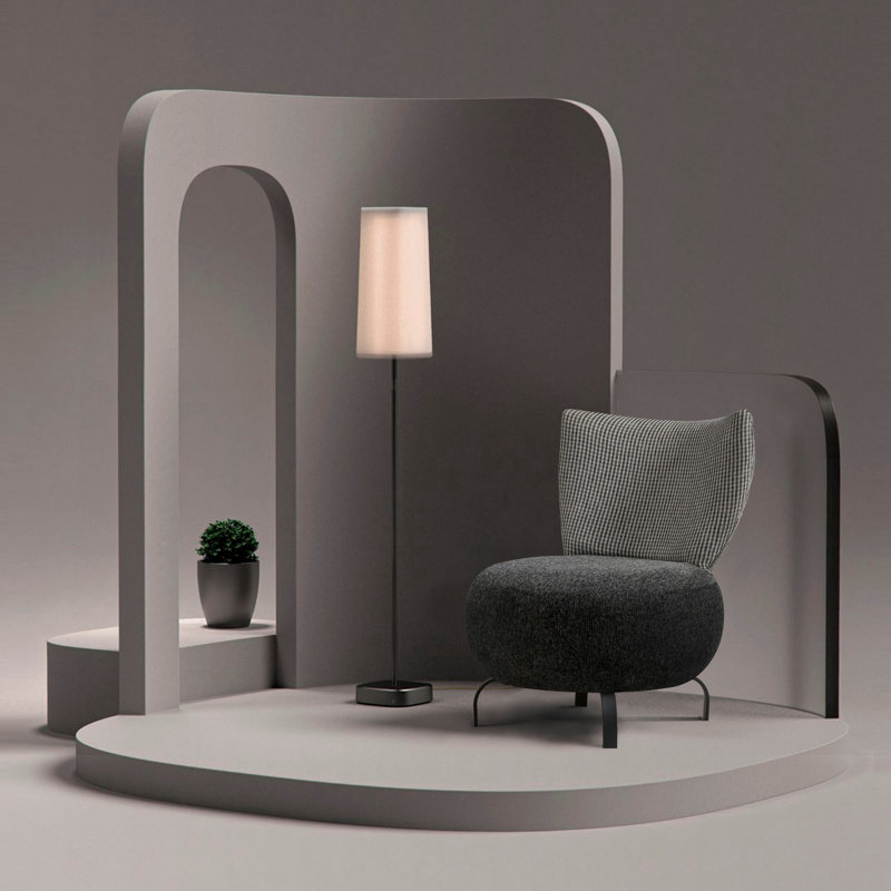 Kyzer Upholstered Slipper Chair, Anthracite/Grey