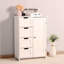 Armoire de rangement blanche, armoire de plancher avec tablette réglable et tiroirs White
