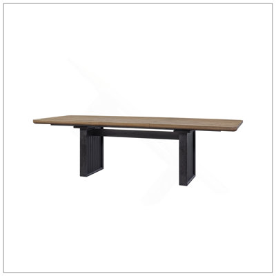 Double Pedestal Table In Latte Finish