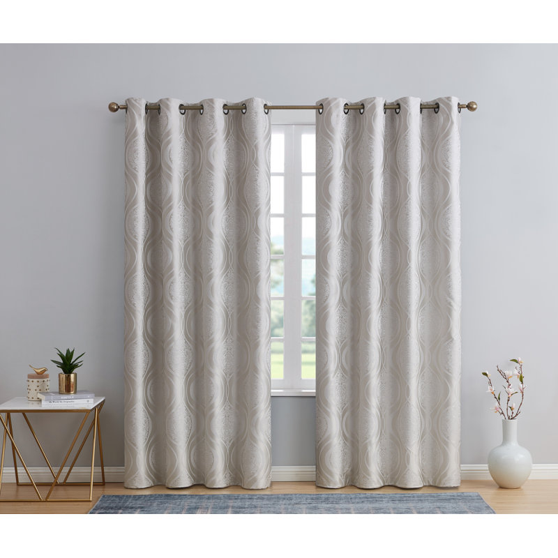 Guildford Curtain Pair, 52" W x 96" L, Ivory