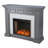 Isik Criss-Cross Electric Fireplace w/ Faux Stone