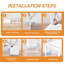 White Expandable 3-Tier Microwave Countertop Stand, Adjustable Height & Width Kitchen Pantry Organizer Rack with 6 Storage Hooks