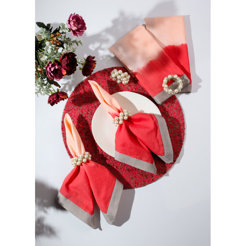 Sunset Tie-Dye Napkin Set, Red