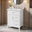 Meuble-lavabo simple autoportant de 24 pouces avec lavabo en céramique, 1 porte, tiroir rabattable et 3 tiroirs-1246191348