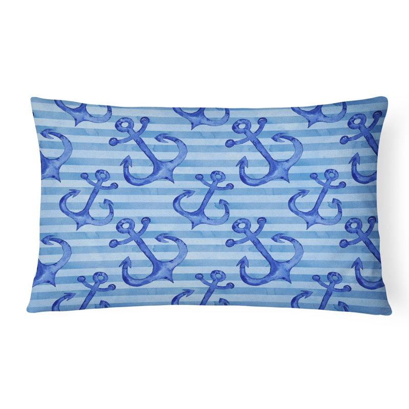  Coussin décoratif intérieur / extérieur Beach Watercolor Anchors