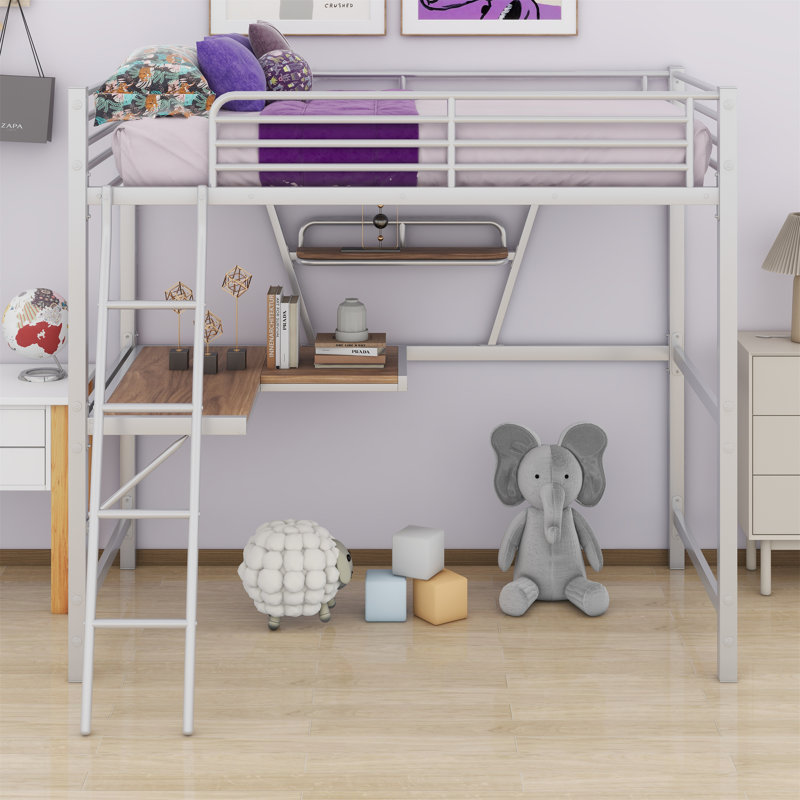 Catlyn Kids Loft Bed, Twin, Silver