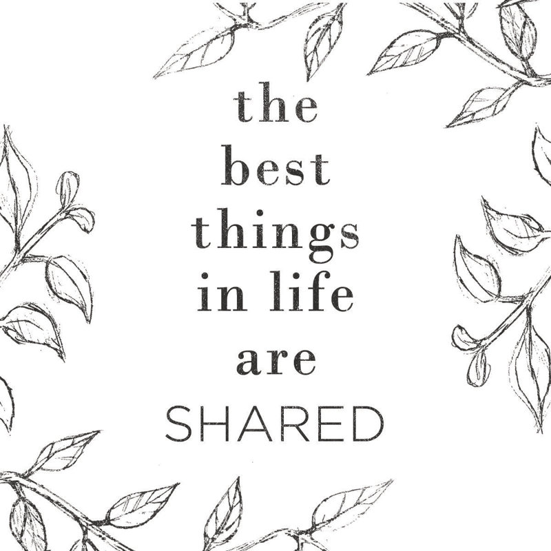 Best Things Shared No Script - Wrapped Canvas Print,  30cm H x 30cm W 