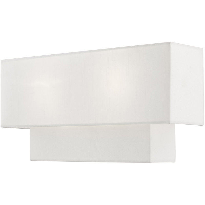 Plafonnier encastré 2 lumières Cebron, Nickel brossé, 8" H x 10" W x 19" D