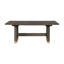 Ensemble de table de salle à manger à rallonge moderne brun 5 pièces et 4 fauteuils avec garniture dorée-1426820658