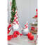 Fabric Gray Body Standing Gnome Snowflake Pattern Hat Set of 2 9.7" x 4.7" x 17.7"H Red/White