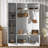 79'' Tall 4-In-1 Wooden Hall Tree - Entryway Coat Rack With Bench, 4 Hooks, 6 Storage Cabinets & Adjustable Shelf(White)-1674257262
