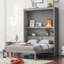 Lit escamotable mural avec tablettes multicouches-129345106