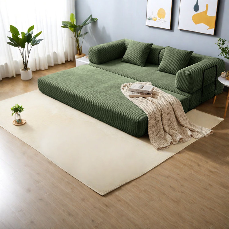 Extendable Sofas, Foam Corduroy Modern Sleeper For Small Home Spaces