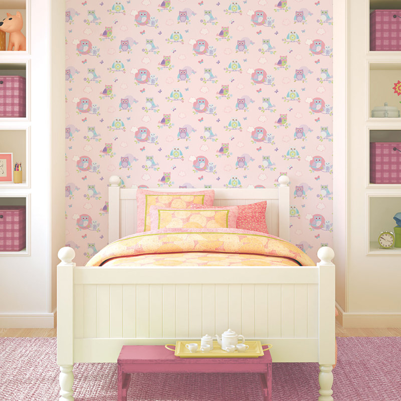 Farris 1000cm x 53cm Matte Wallpaper Roll, Pink/Purple/Green