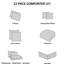 Édredon 12 pièces pour très grand lit, kaki - Contient 1 édredon, 2 taies décoratives européennes, des coussins décoratifs, un drap-housse et des taies d'oreiller plates attrayantes avec des détails de fil d'or métallique très grand et élégant