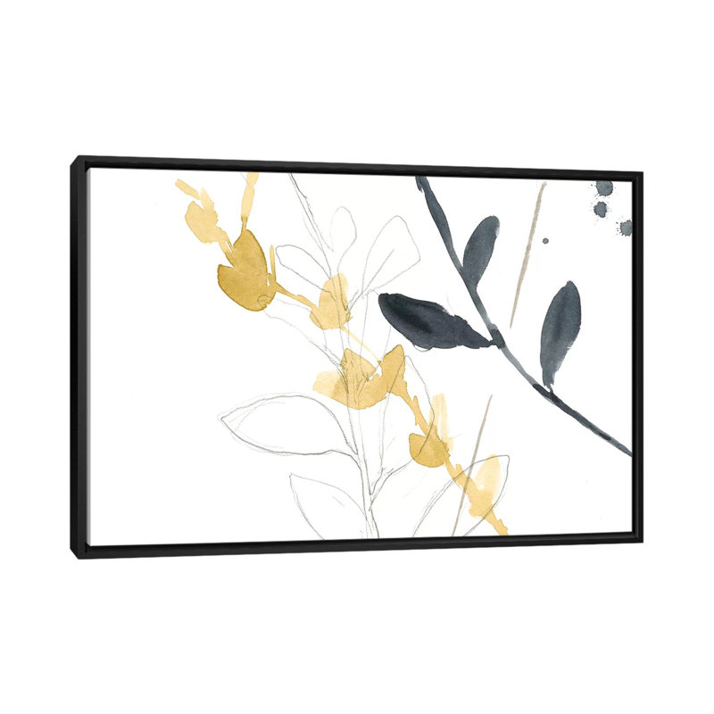 « branch contours vii », impression sur toile, H 18 po x l 26 po x P 1,5 po, Toile avec cadre noir, Pas de tapis