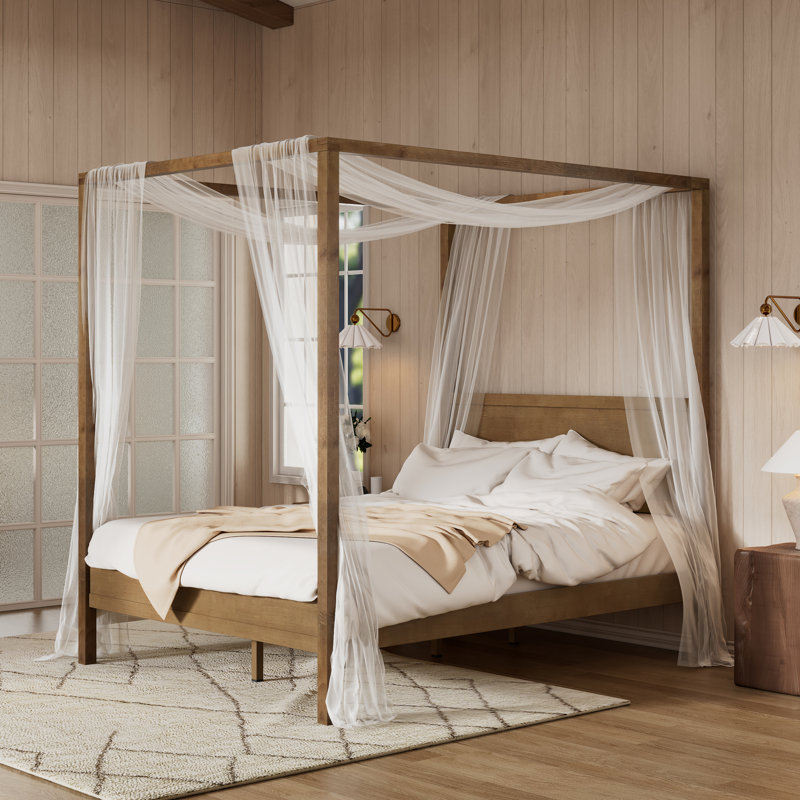 Westford Solid Wood Canopy Bed With Headboard