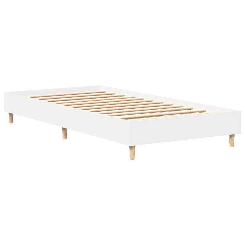 Bed Frame No Mattress Engineered Wood, Small Single (2'6), White