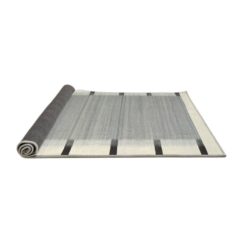 Tapis abstrait beige / noir / gris, Rond 7 pi
