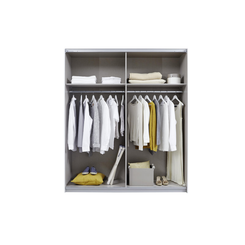 Gandra 2 Sliding Door Wardrobe 181 cm Alpinwhite/Oak Sonoma Mirror INCL. Delivery and Assembly
