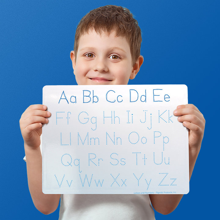 9" x 12" Letters and Numbers, Two-Sided, Dry Erase Learning Mat - 12 Pack