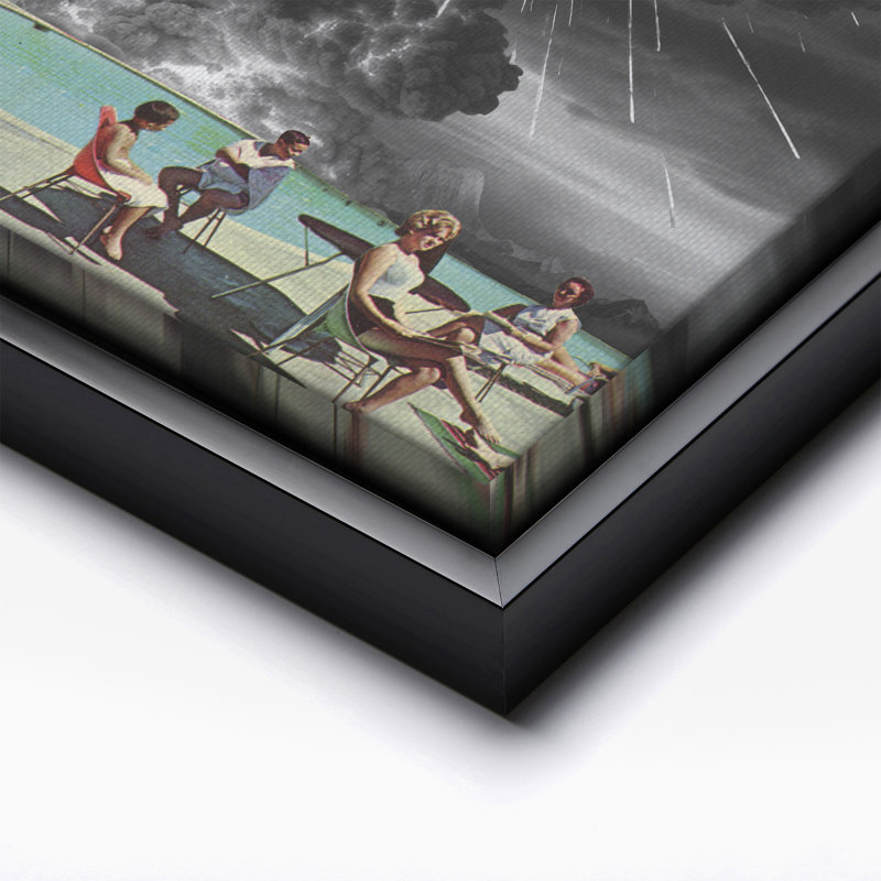 Atomic Bomb Pool Party, 18"H x 24"W, Canvas, Black Framed