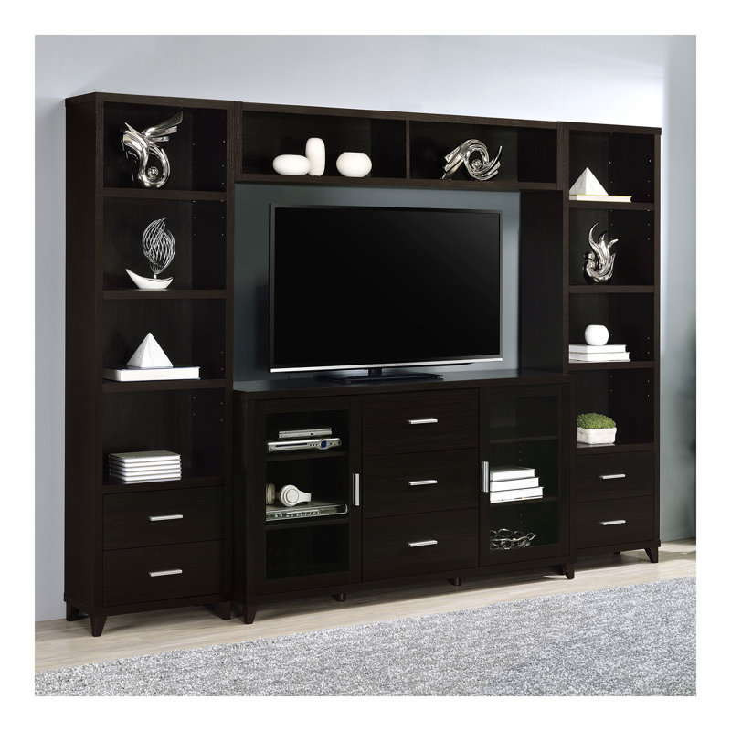 Barnaby Cappuccino 4-Piece Rectangular Entertainment Center
