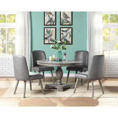 Grey Oak Finish 5Pcs Dining Room Set