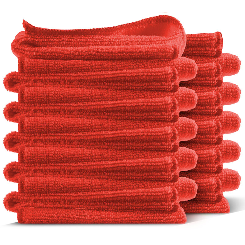 Microfiber Cleaning Cloths, Red
