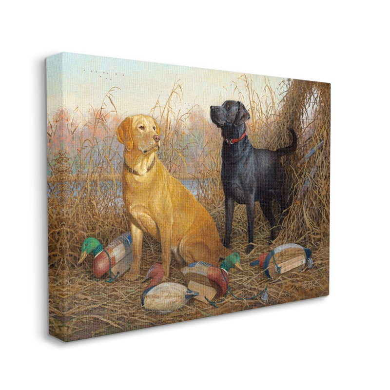 «Hunting Dogs With Decoys» par Hayden Lambson, H 16 po x l 20 po x P 1,5 po