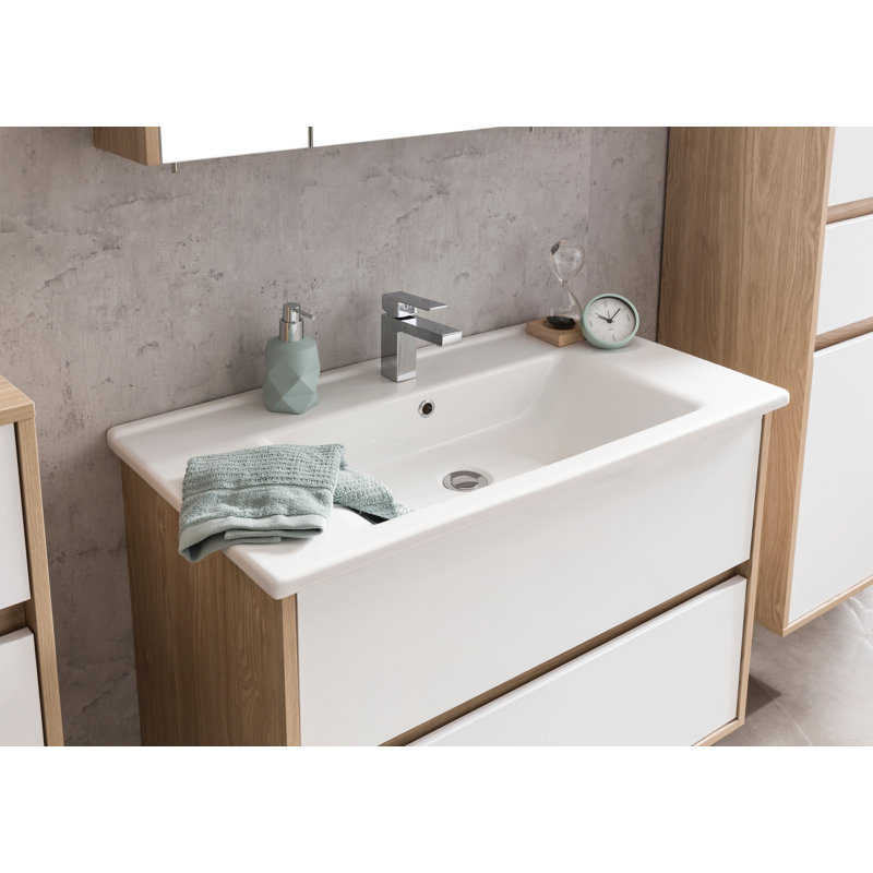 Bonaria 85 mm Wall Mounted Single Vanity with Cloakroom Ceramic Basin