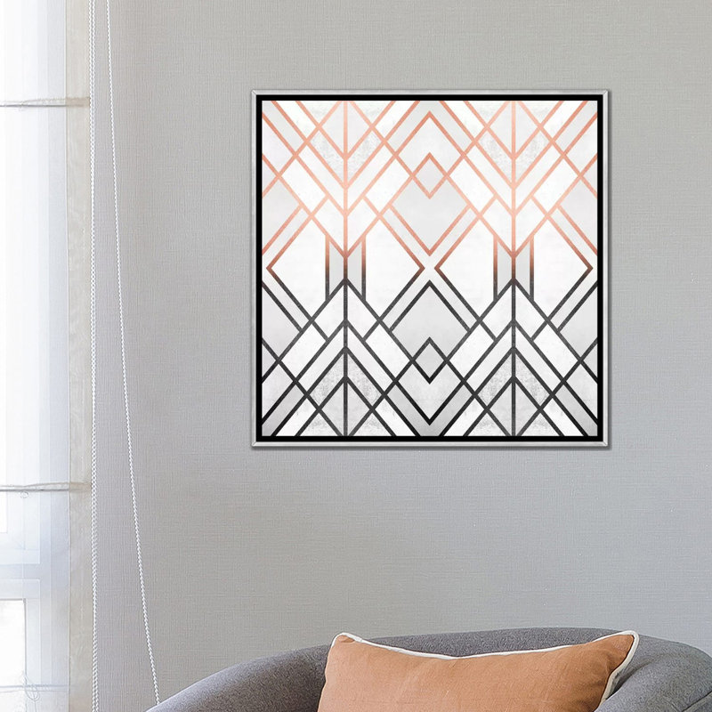 Impression d’art graphique, « gradient Geo » par Elisabeth Fredriksson, Pas de tapis, H 26 po x l 26 po x P 1,5 po