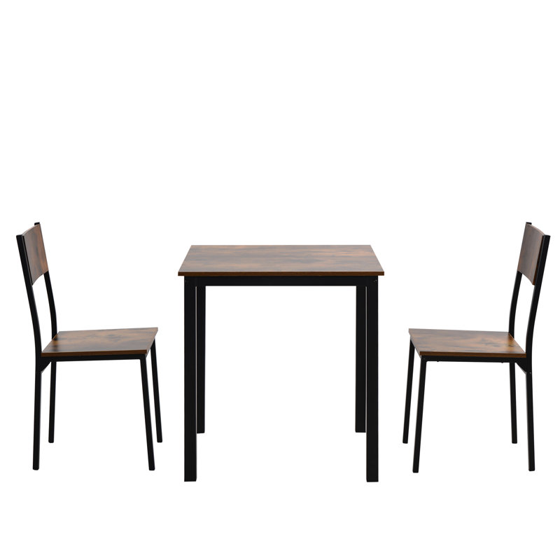 Ingiburgh 2 - Person Dining Set, Vintage Brown, Vintage Brown, 70cm L x 70cm W x 75cm H