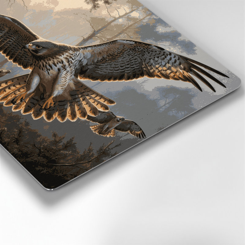 Art mural en métal oiseaux, Northern Goshawk, H 20 po x l 30 po