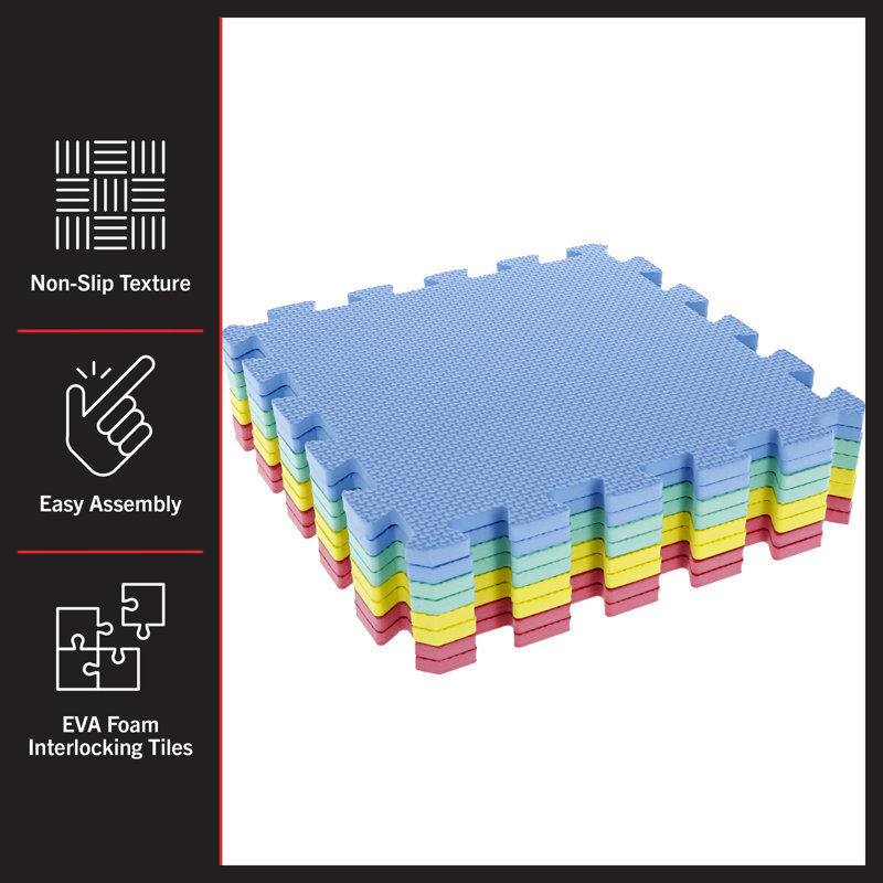 Multicolor EVA Foam Interlocking Exercise and Play Mat Set