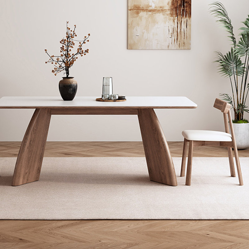 Table de salle à manger en bois massif de style rétro, H 29,52 po x L 62,99 po x l 31,49 po